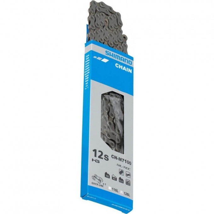 Цепь SHIMANO SLX M7100, ДЛЯ МТВ, 11/12 СК, 126 ЗВ, С ЗАМ. ICNM7100126Q Цепь SHIMANO SLX M7100, ДЛЯ МТВ, 11/12 СК, 126 ЗВ, С ЗАМ. ICNM7100126Q