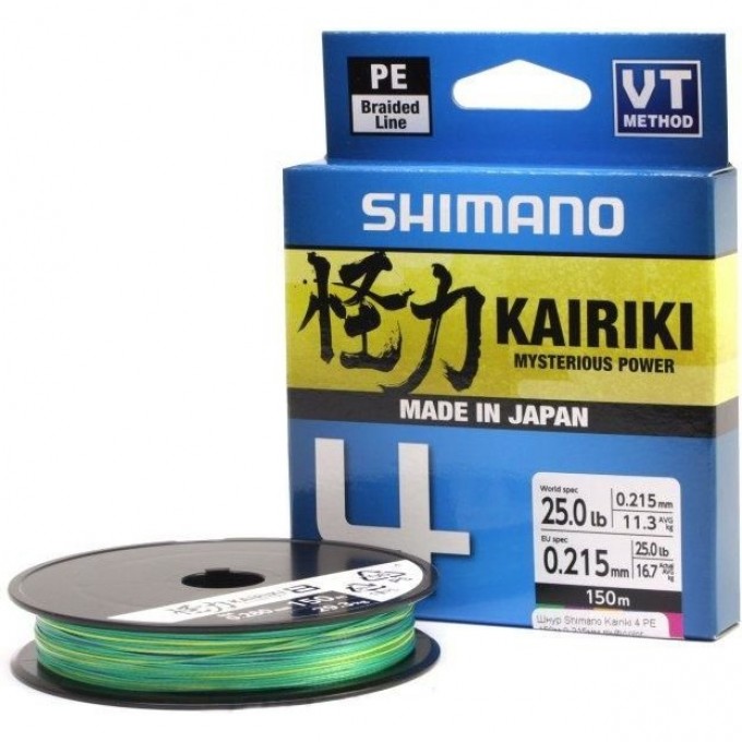 Леска плетёная SHIMANO KAIRIKI 4 PE 150 м разноцветная 0.28 мм 26 кг LDM54TE4028015M Леска плетёная SHIMANO KAIRIKI 4 PE 150 м разноцветная 0.28 мм 26 кг LDM54TE4028015M