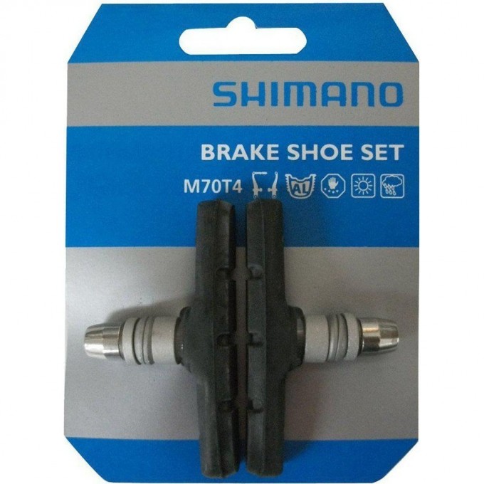 Тормозные колодки SHIMANO для v-brake, M70T4, пара Y8BM9803A Тормозные колодки SHIMANO для v-brake, M70T4, пара Y8BM9803A