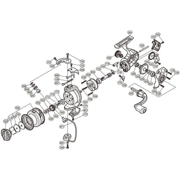 Запчасть для катушки SHIMANO BODY ASSEMBLY корпус RD18554 Запчасть для катушки SHIMANO BODY ASSEMBLY корпус RD18554
